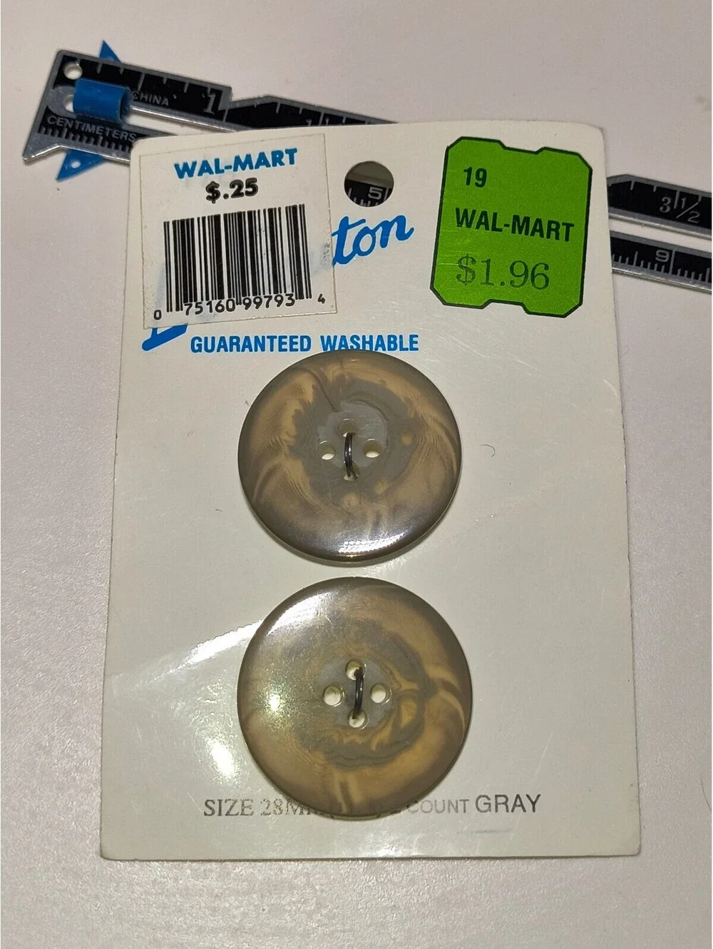 Vintage Lansing Co. Gray Marbled Buttons